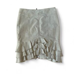 |Roberta Scarpa| Vintage Suede Ruffled Tiered Skirt Woman’s Size 8